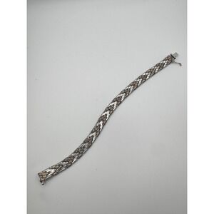 Vintage Milor Bracelet Italy Sterling Silver Riccio Chevron Link 925